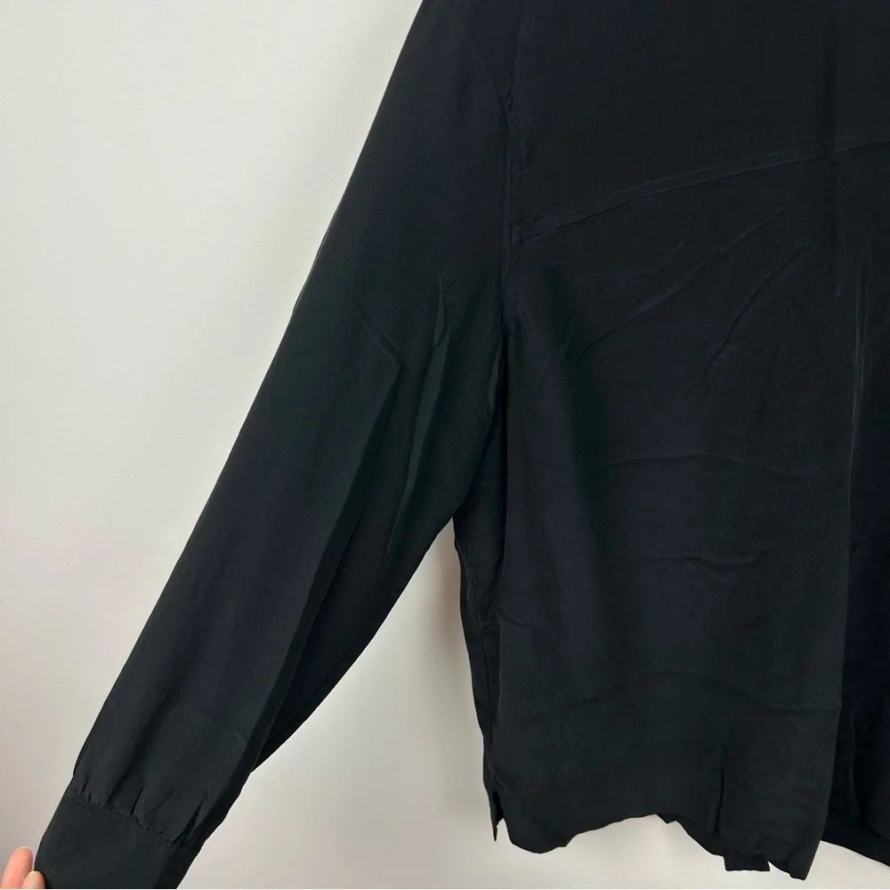 Everlane Black Silk Long Sleeve Size 14 - Picture 4 of 9